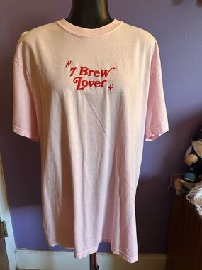 Pink "7 Brew Lover" Graphic Tee